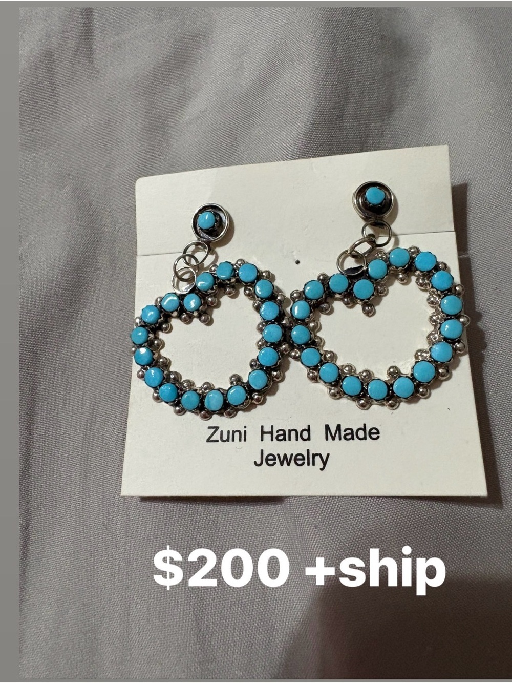 Turquoise Circle Drop Earrings